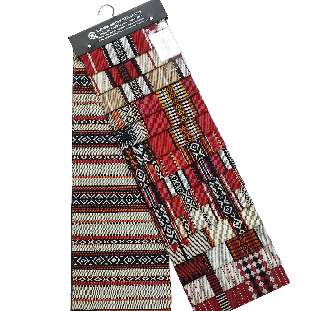 Tilpasset arabisk stil Rød og svart Jacquard Sadu Sofa møbeltrekkstoff