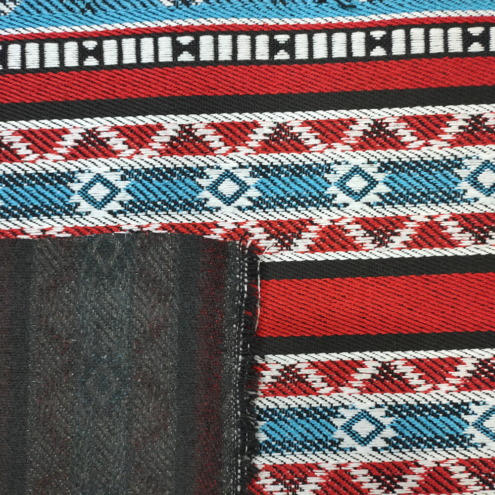 Arabisk stil Sadu polyester bomullsgarn farget jacquard stoff til sofa og veske