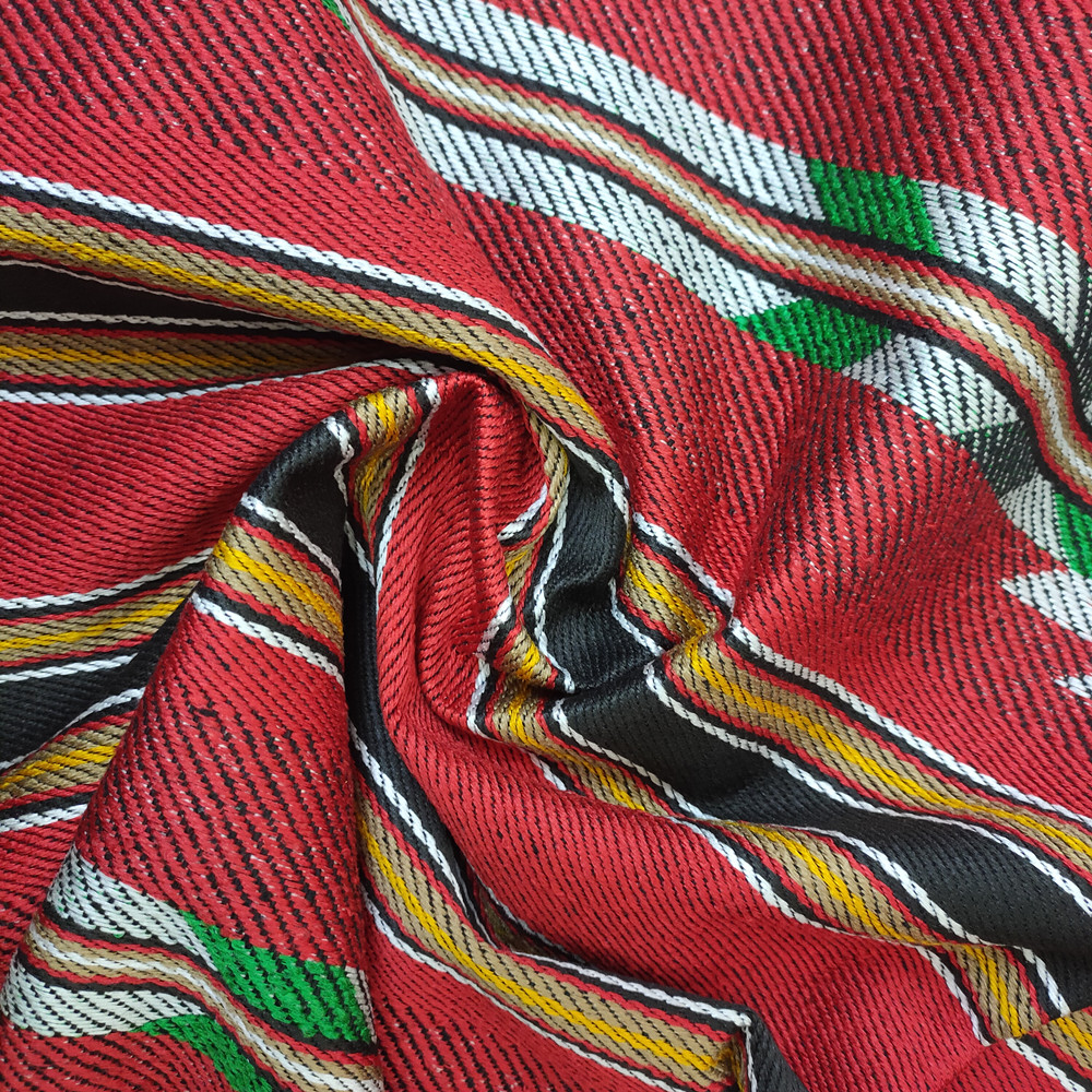 Arabisk stil Sadu polyester bomullsgarn farget jacquard stoff til sofa og veske