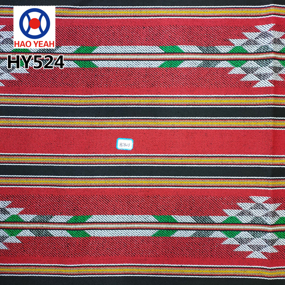 Arabisk stil Sadu polyester bomullsgarn farget jacquard stoff til sofa og veske