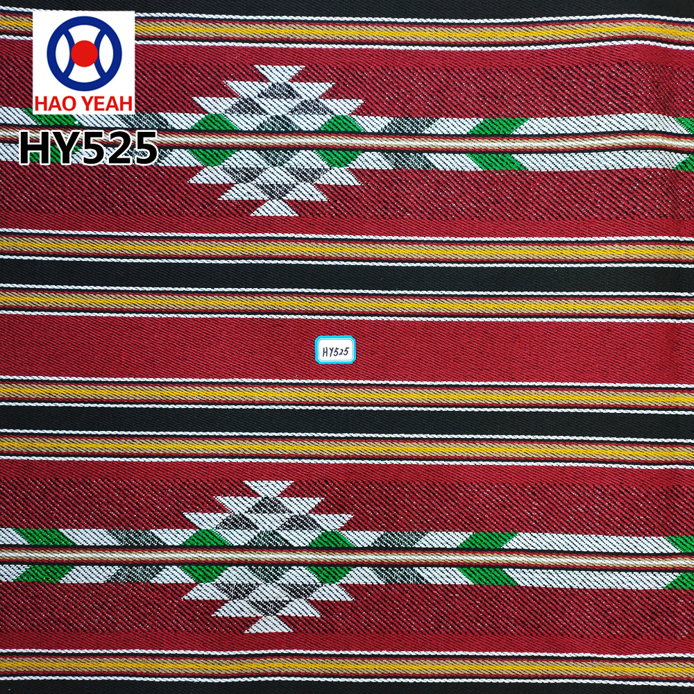 Arabisk stil Sadu polyester bomullsgarn farget jacquard stoff til sofa og veske