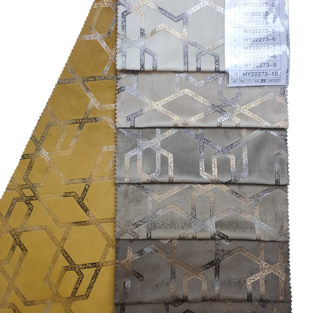 Kreativ geometrisk mønster Gullfolie Print Holland Velvet Sofa Møbler Stoff