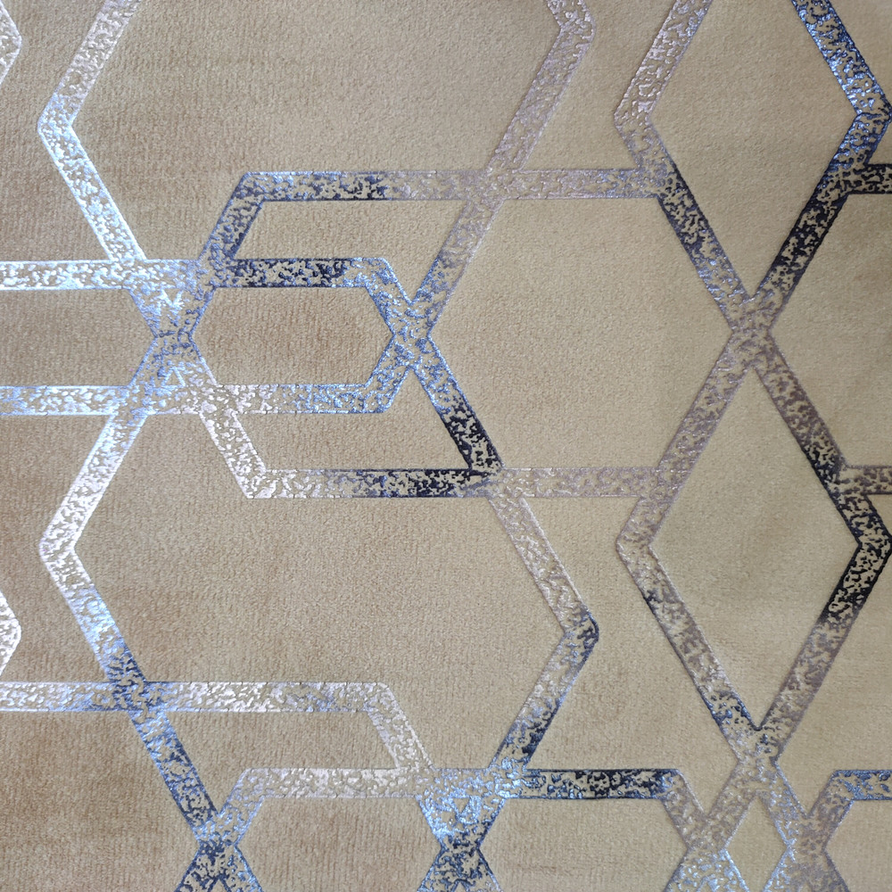 Kreativ geometrisk mønster Gullfolie Print Holland Velvet Sofa Møbler Stoff